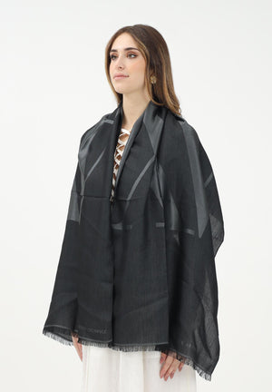 ARMANI EXCHANGE Sciarpa nera da donna con dettaglio logo A|X XW000883AF13399 FC034 ARMANI EXCHANGE 