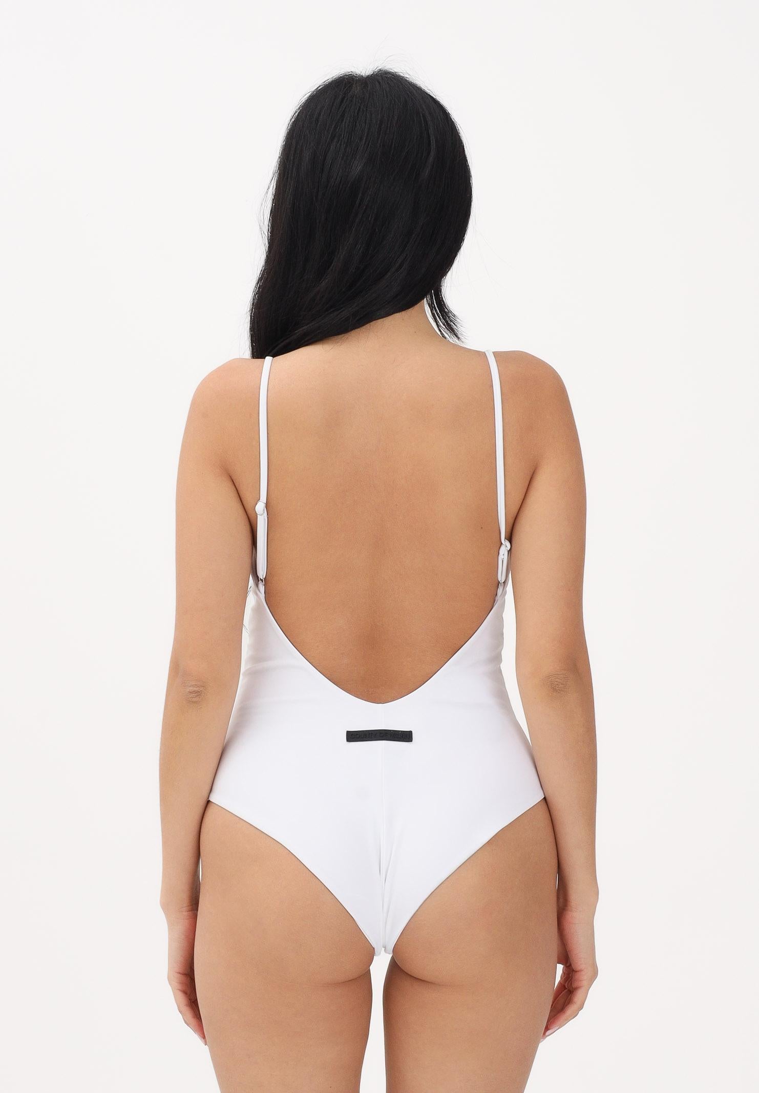 MARCELO BURLON COUNTY OF MILAN Costume intero bianco da donna con stampa COMAS2608210951 . MARCELO BURLON COUNTY OF MILAN 