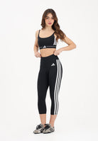 ADIDAS PERFORMANCE Leggings Optime Essentials Workout 3-Stripes 3/4 nero da donna KE6062 . ADIDAS PERFORMANCE 