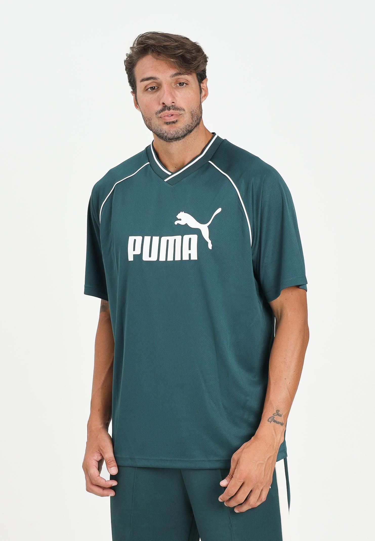 PUMA T-shirt a manica corta Essentials verde petrolio da uomo 688264 75 PUMA 