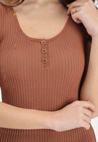 ELISABETTA FRANCHI Abito corto cuoio da donna in maglia à jour AM10B61E2 600 ELISABETTA FRANCHI 