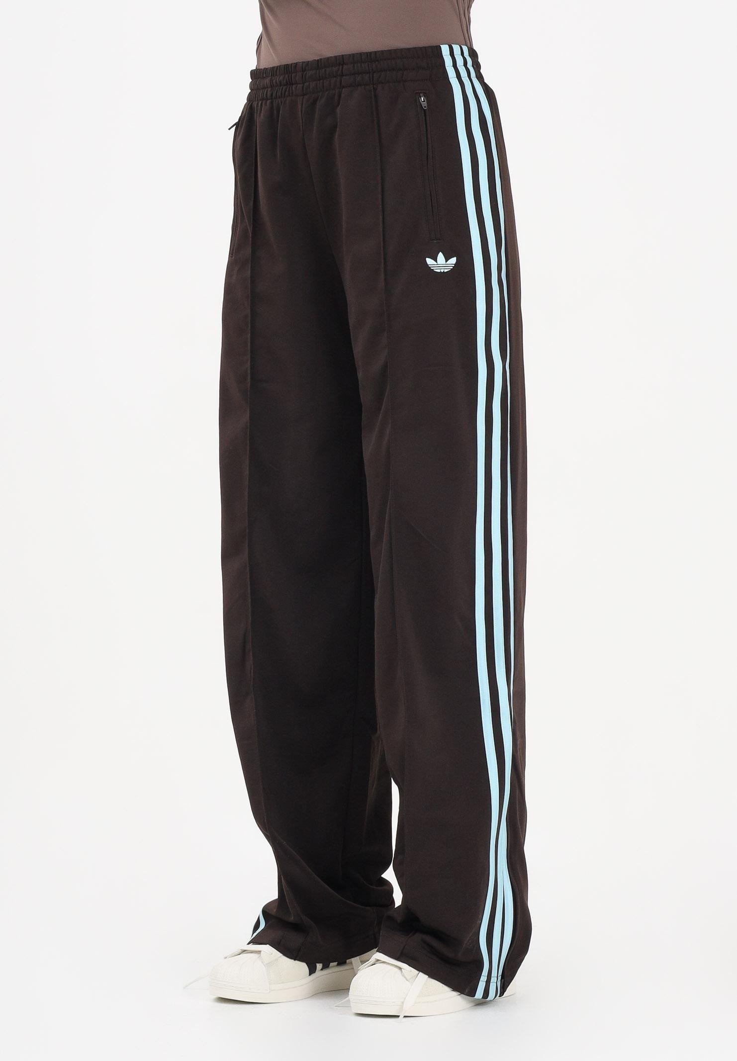 ADIDAS ORIGINALS Pantalone sportivo Firebird Loose marrone e azzurro da donna KT4627 . ADIDAS ORIGINALS 