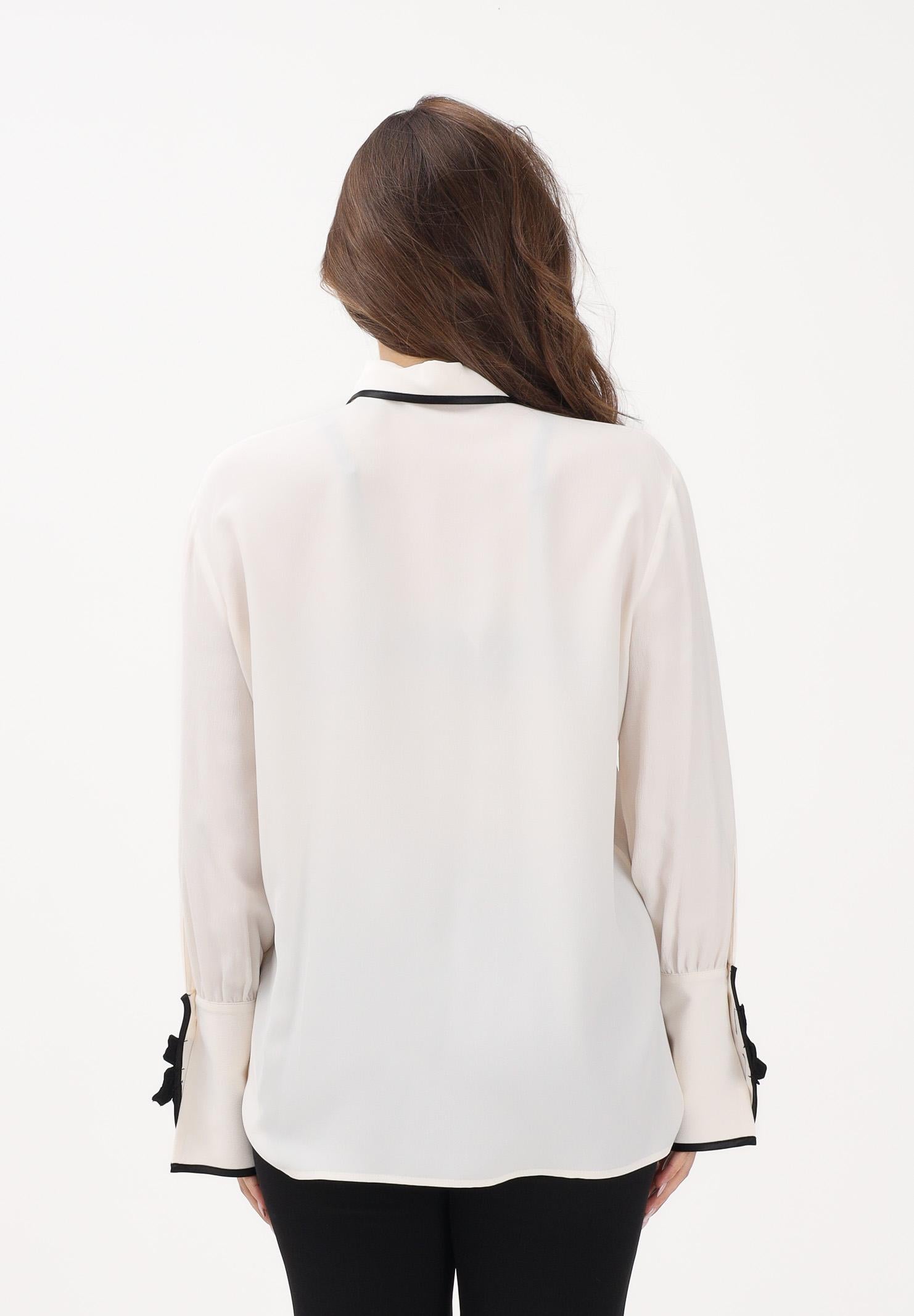 SIMONA CORSELLINI Camicia a manica lunga panna da donna con dettagli a contrasto P26CPCA01301 V0359 SIMONA CORSELLINI 