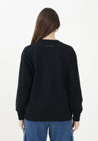 MAISON MARGIELA Felpa girocollo nera per donna, ragazzi e bambini con logo numerico Pixel M60796MM02X M6900 MAISON MARGIELA 