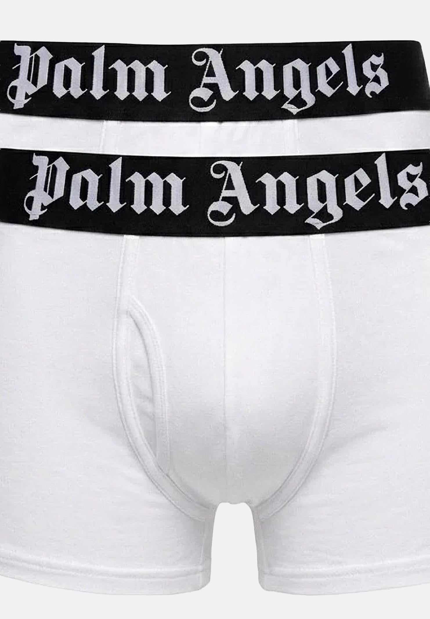 PALM ANGELS Boxer (2 paia) bianchi da uomo con elastico logato PLA1UMBTR11BI WH PALM ANGELS 