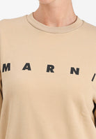 MARNI Felpa girocollo beige per donna, ragazzi e bambini con logo istituzionale M01612M00V0 0M715 MARNI 