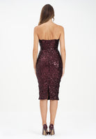 ELISABETTA FRANCHI Abito midi bordeaux da donna completamente ricoperto di paillettes AB88357E2 EA4 ELISABETTA FRANCHI 