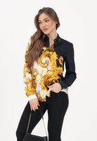VERSACE JEANS COUTURE Camicia a manica lunga nera e bianca da donna con stampa Wave Couture 80HAL2P1NS802 GL1 VERSACE JEANS COUTURE 