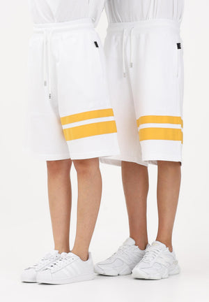 GCDS Shorts sportivo bianco per uomo e donna con dettagli a contrasto Z0MLQL229F004 100Y GCDS 