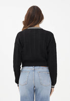 TOMMY JEANS Maglioncino girocollo nero da donna con logo all-over DW0DW22025 BDS TOMMY JEANS 