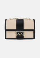 ARMANI EXCHANGE Borsa a tracolla beige e nera da donna con fibbia logo XW000070AF22570 MC479 ARMANI EXCHANGE 
