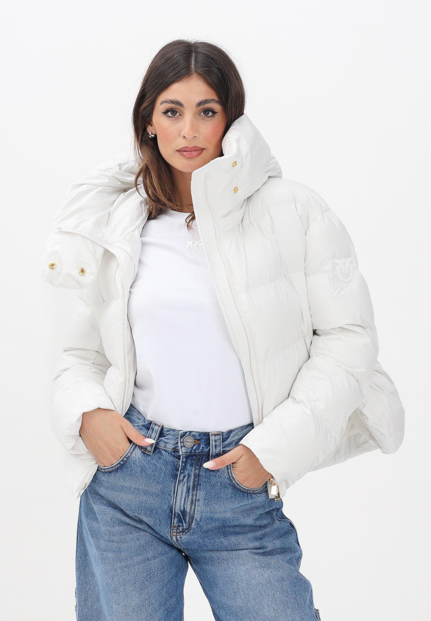 PINKO Women's white down jacket with logo – Pavidas