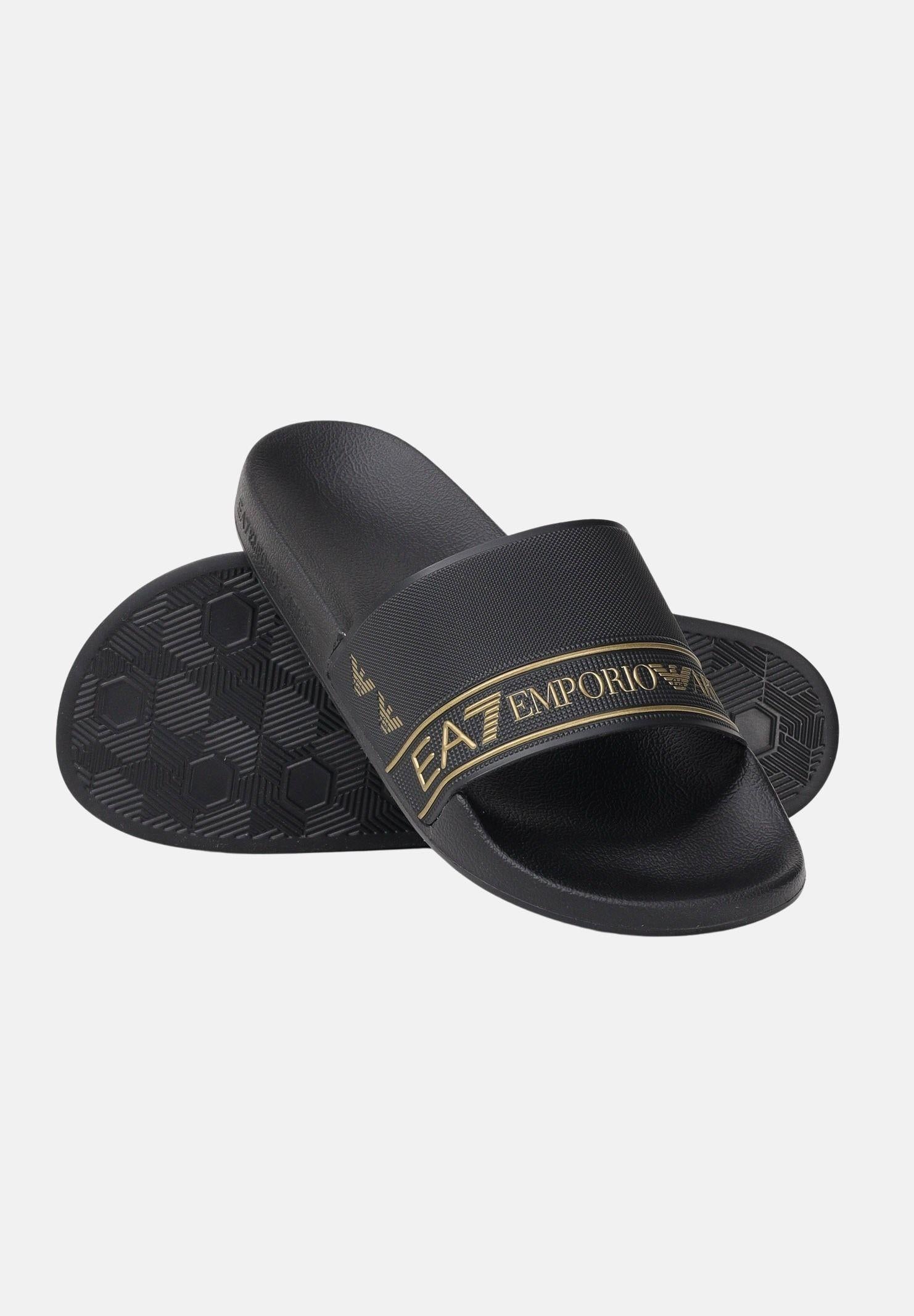 EA7 Ciabatte nere da uomo con logo 7X000110AF15128 MC139 EA7 