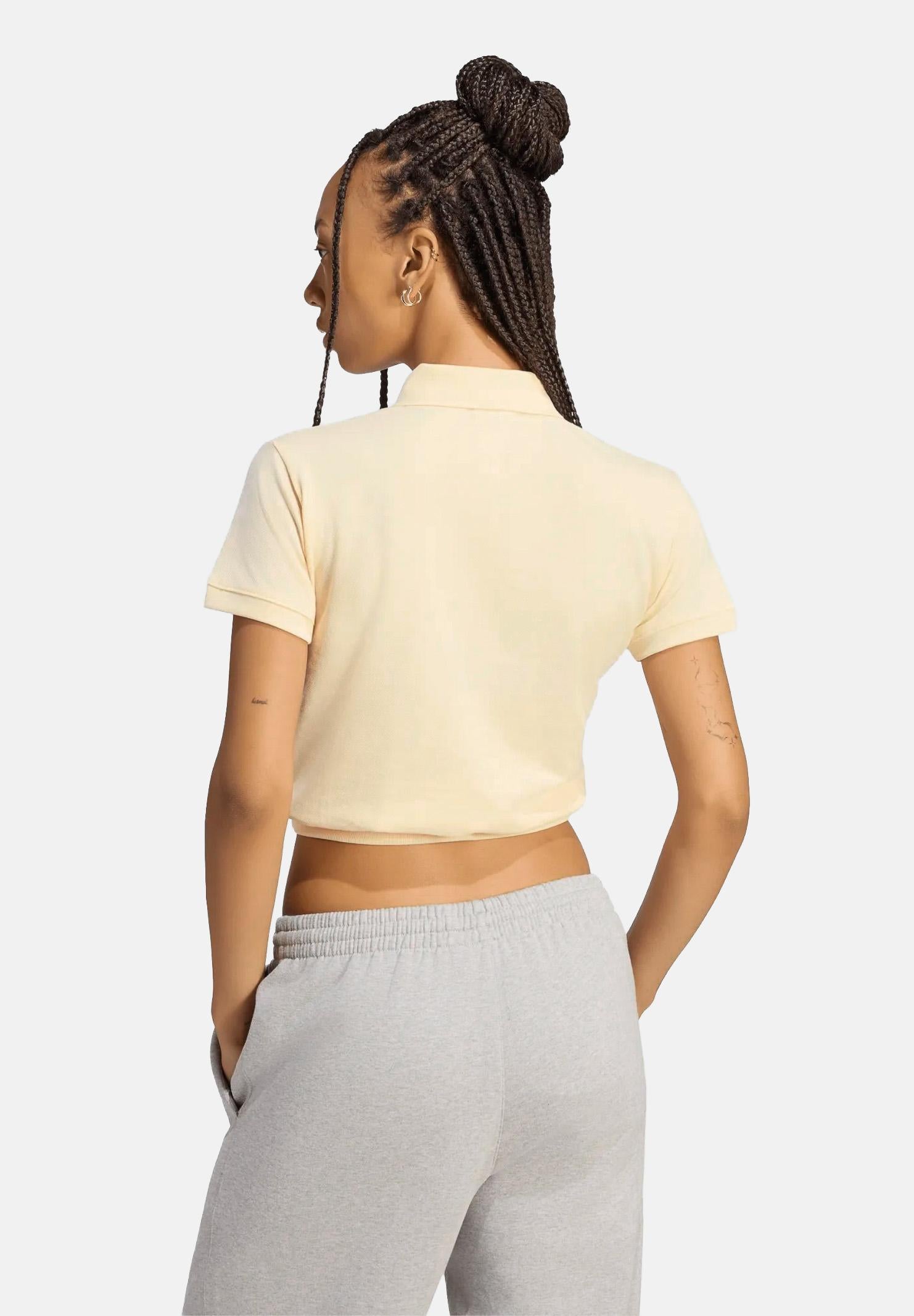 ADIDAS ORIGINALS Polo a maniche corte SHORT SLEEVE POLO giallo chiaro crema donna. KT7991 . ADIDAS ORIGINALS 