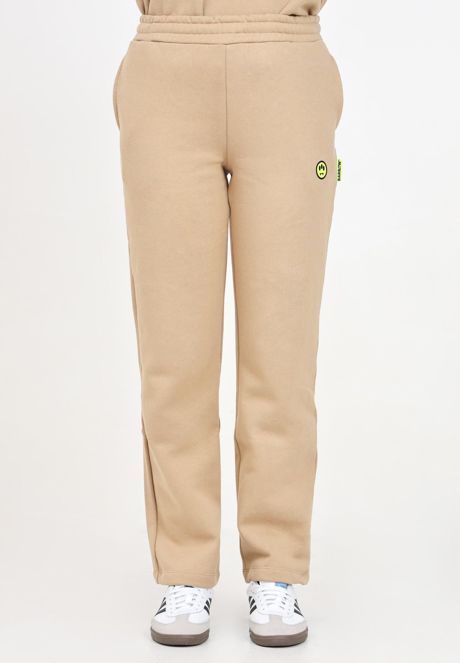 Pantalone sportivo beige per donna e bambina con patch logo F4BKJUFP131 BW016 BARROW 