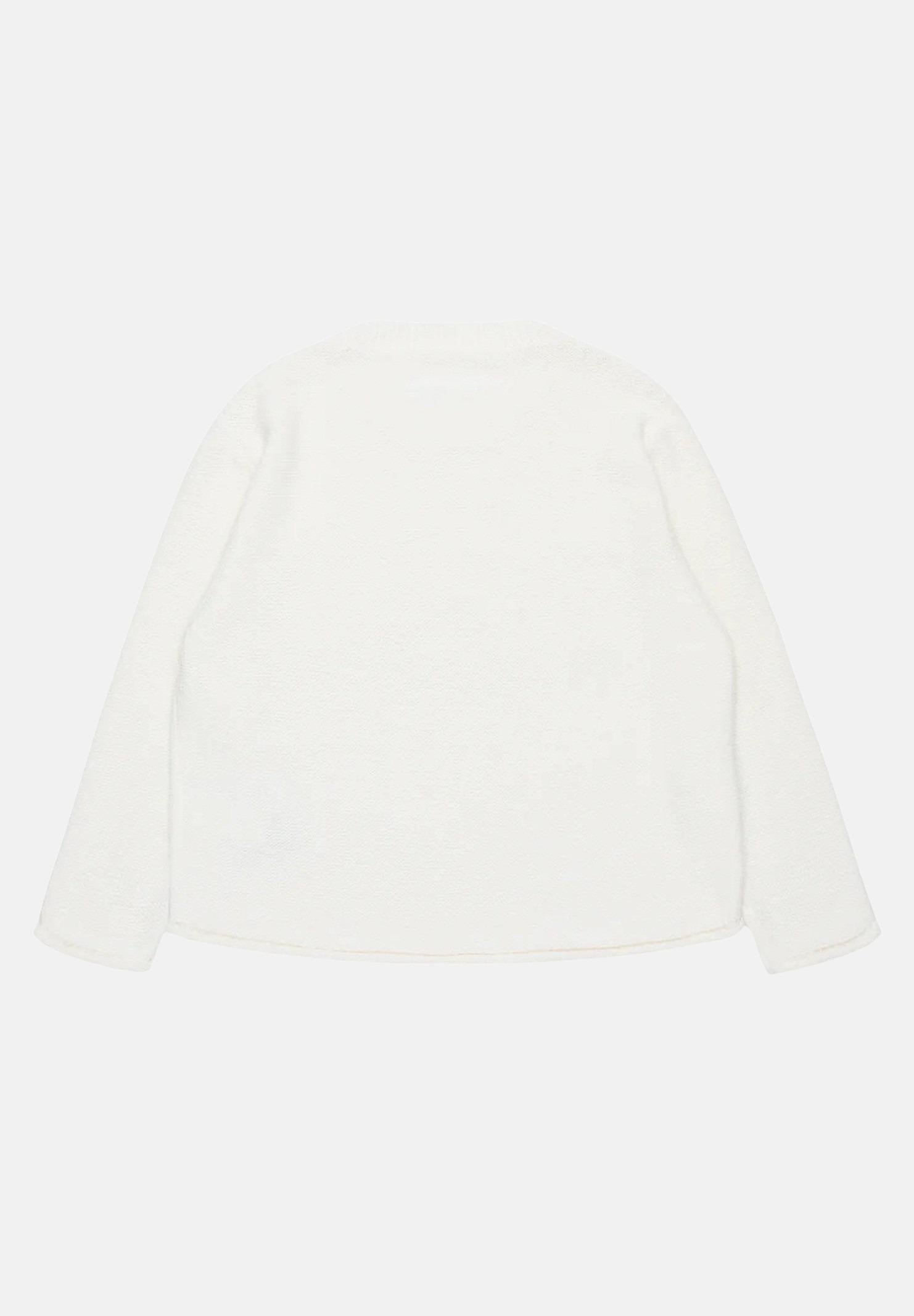 Maglione girocollo panna per donna e bambina con logo in maglia intarsiata M60705MM03G M6101 MAISON MARGIELA 