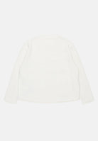 Maglione girocollo panna per donna e bambina con logo in maglia intarsiata M60705MM03G M6101 MAISON MARGIELA 