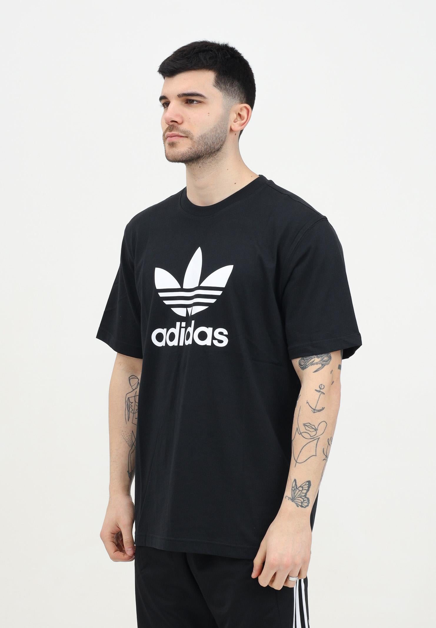 ADIDAS ORIGINALS T-shirt a manica corta Adicolor Trefoil nera da uomo IU2364 . ADIDAS ORIGINALS 