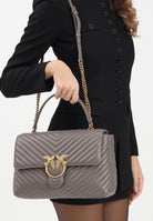 PINKO Shopper Big Love Bag Puff grigio asfalto da donna 100042A0GK K33Q PINKO 