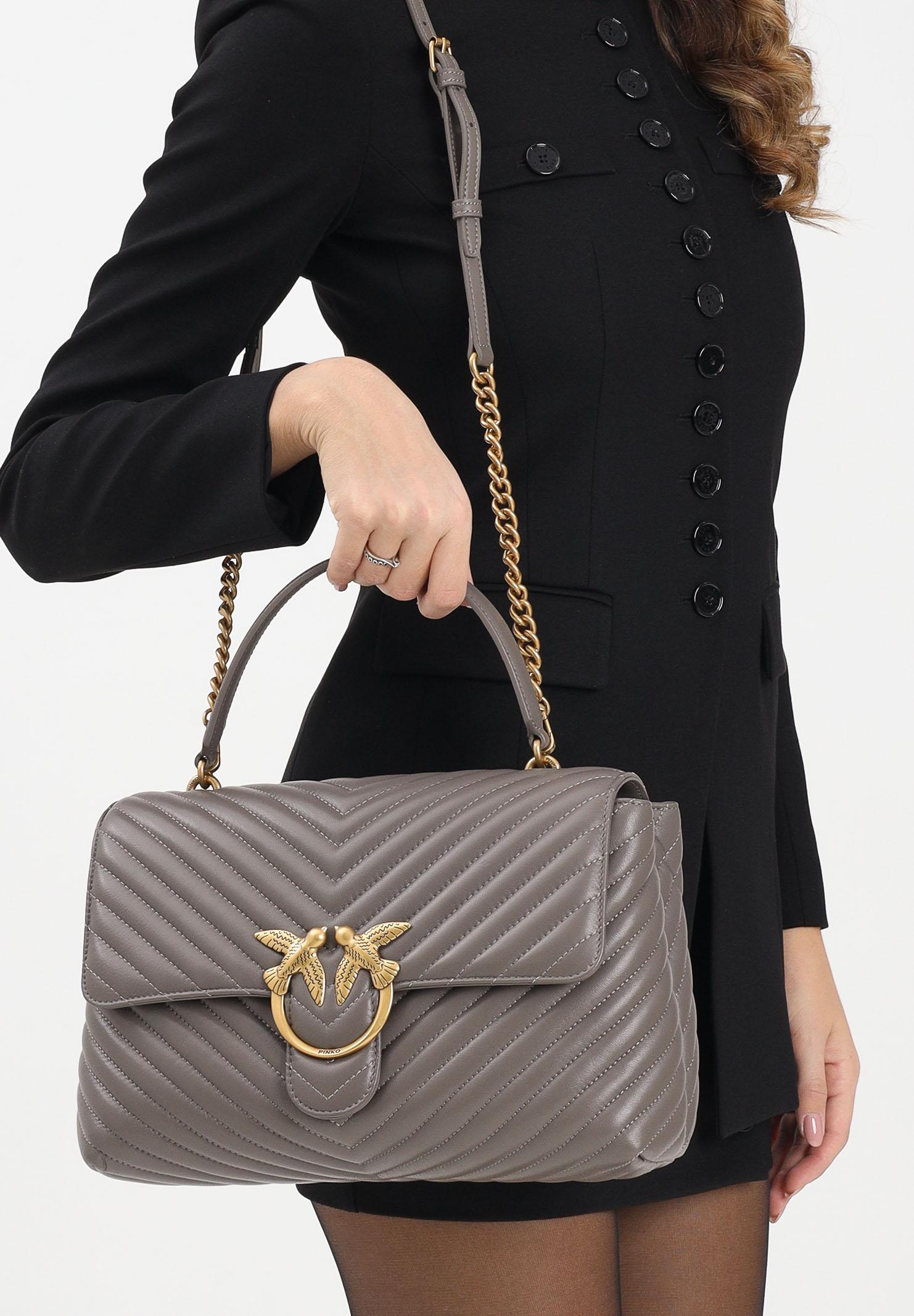 PINKO Shopper Big Love Bag Puff grigio asfalto da donna 100042A0GK K33Q PINKO 