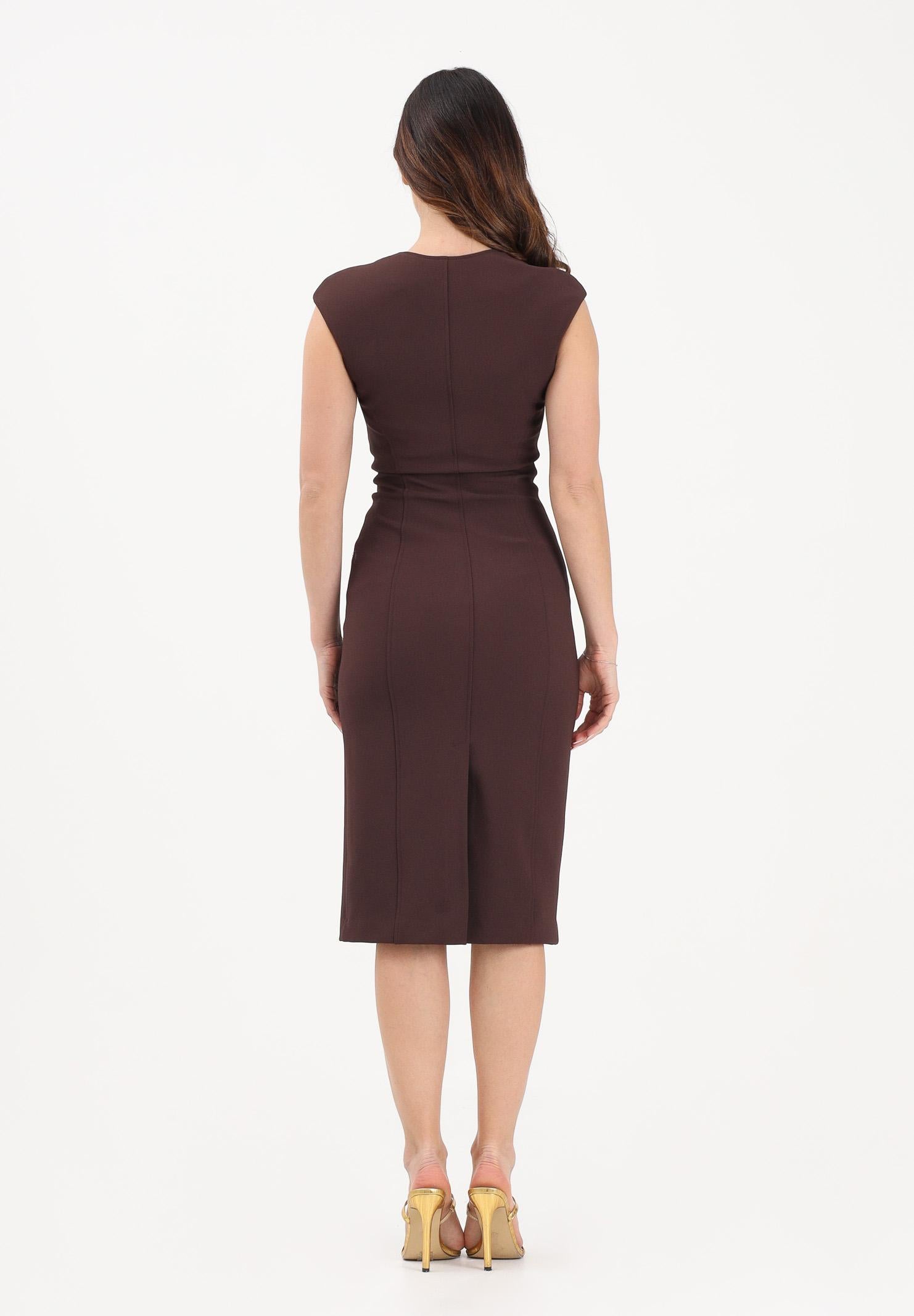 ELISABETTA FRANCHI Abito midi a tubino cacao da donna AB90061E2 644 ELISABETTA FRANCHI 