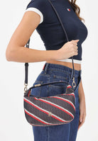 TOMMY HILFIGER Borsa hobo da donna in maglia blu bianca e rossa AW0AW18165 0GY TOMMY HILFIGER 