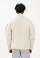 GCDS Cardigan panna per uomo e donna con logo B2CM1804KI8 15 GCDS 