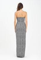 ELISABETTA FRANCHI Abito lungo panna e nero da donna con stampa pitone ABR2857E2 110 ELISABETTA FRANCHI 