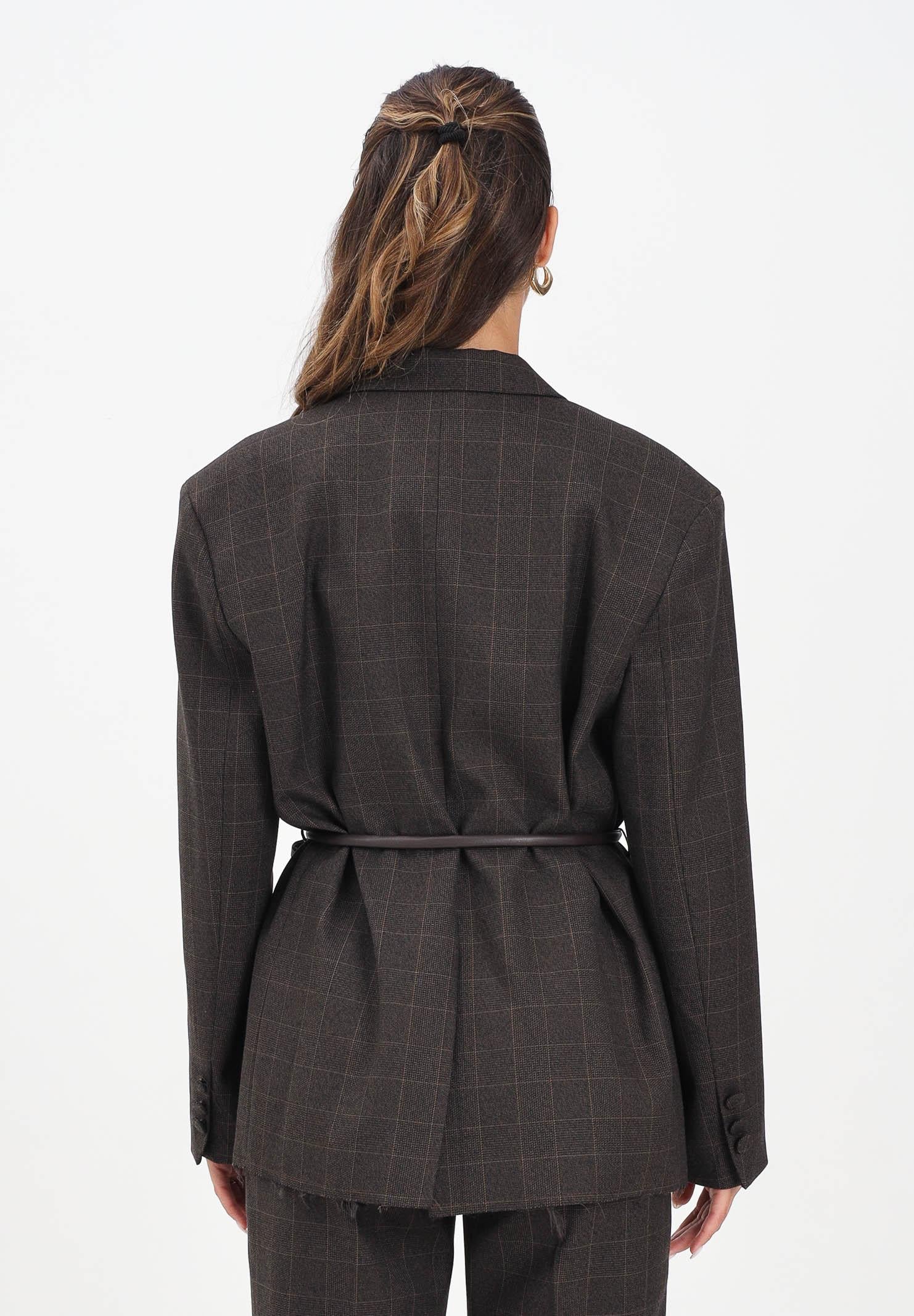 VICOLO Giacca over marrone da donna con fondo a taglio vivo TF0132 FFMO VICOLO 