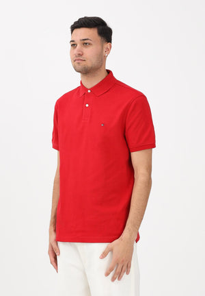 TOMMY HILFIGER Polo a manica corta rossa da uomo con logo MW0MW17770 XLD TOMMY HILFIGER 