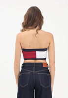 TOMMY JEANS Top caratterizzato dal classico motivo color block nei toni del bianco blu e bordeaux da donna DW0DW22637 VLC TOMMY JEANS 