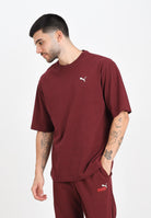 PUMA T-shirt a manica corta WARDROBE ESS bordeaux da uomo 629645 96 PUMA 