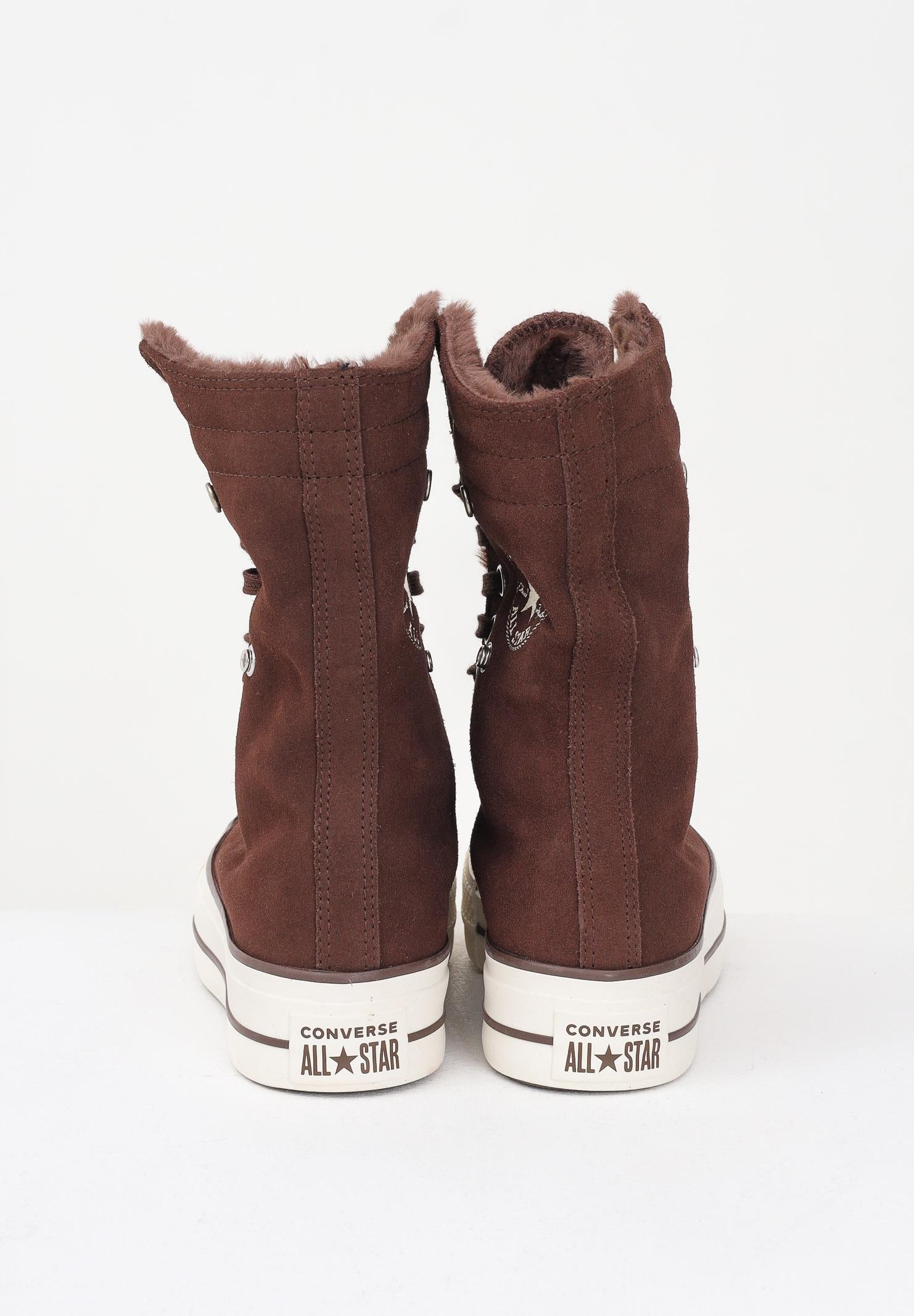 CONVERSE Sneakers Chuck Taylor All Star Fold-Over Lift Platform XHi Faux Fur marroni da donna A15230C . CONVERSE 