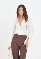 ELISABETTA FRANCHI Body panna da donna con dettagli gioiello CB00557E2 DZ9 ELISABETTA FRANCHI 