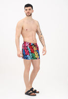 DSQUARED2 Shorts mare multicolore da uomo con logo reinterpretato in chiave grafica D7B646100 998 DSQUARED2 