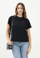 JDY T-shirt a manica corta nera da donna con ricamo cuore 15298612 Black JDY 