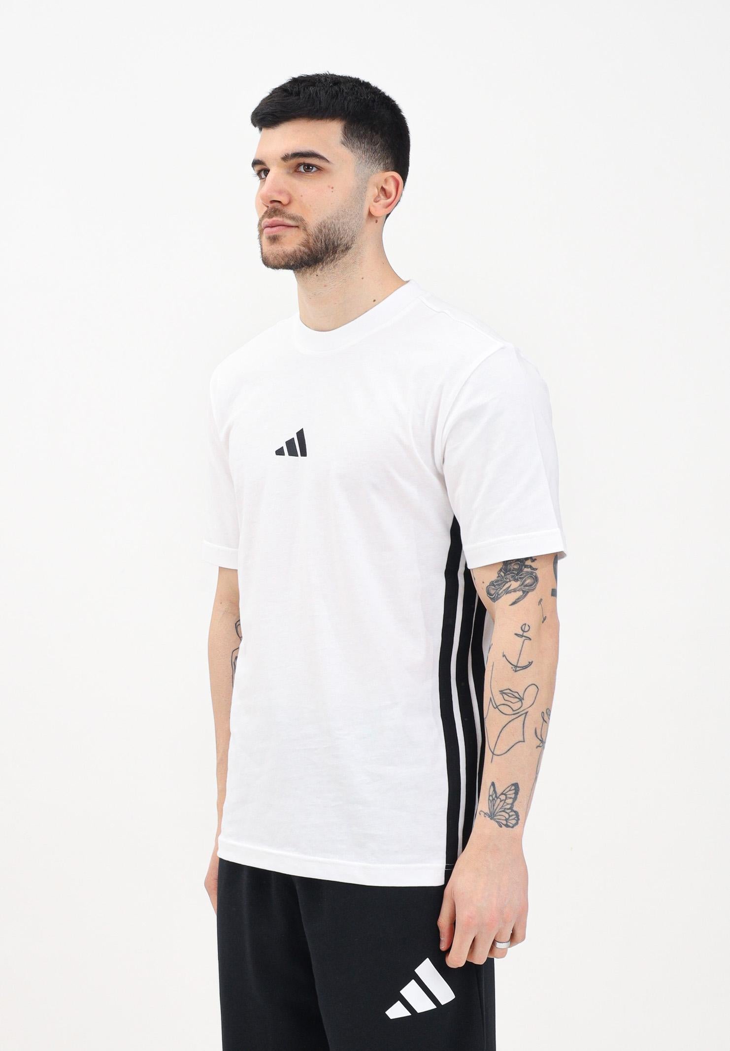 ADIDAS PERFORMANCE T-shirt a manica corta Essentials 3-Stripes Single Jersey bianca da uomo JE6388 . ADIDAS PERFORMANCE 