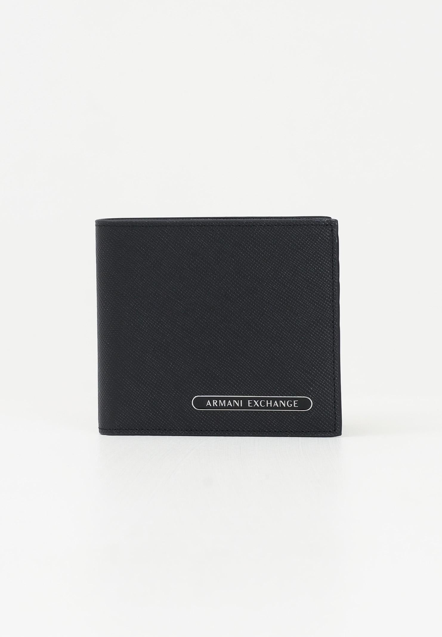 Portafogli nero da uomo con logo XM000167AF12702 UC001 ARMANI EXCHANGE 