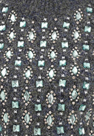 PINKO Maglione in filato mélange blu e verde da donna con ricamo pietre 105971A2YC IG1 PINKO 