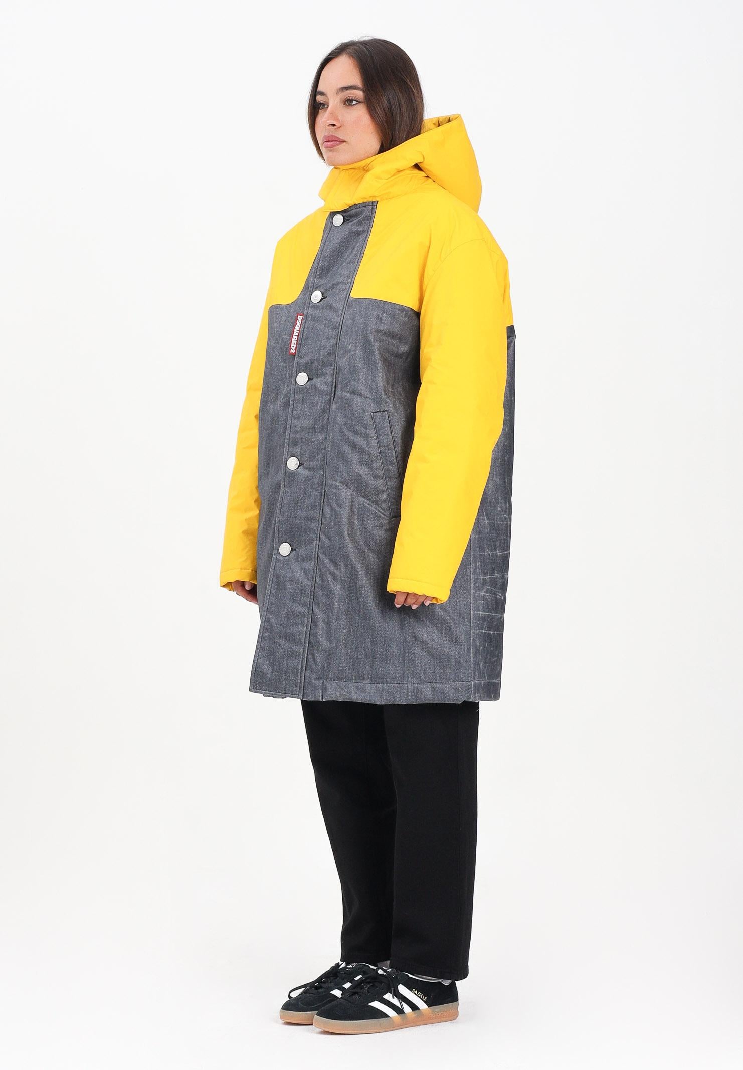 DSQUARED2 Trench impermeabile colorblock giallo e denim per donna, ragazzi e bambini DQ3044D0AEC DQ01 DSQUARED2 