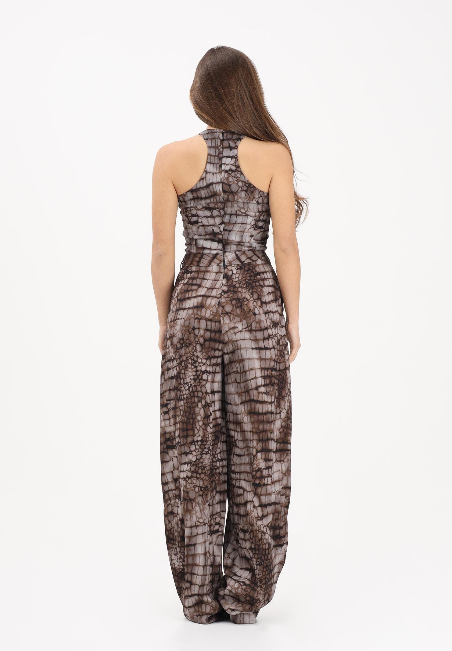 ELISABETTA FRANCHI Tuta cacao da donna con stampa alligatore TU06061E2 644 ELISABETTA FRANCHI 