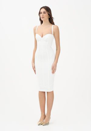 ELISABETTA FRANCHI Abito midi avorio da donna AB91861E2 360 ELISABETTA FRANCHI 