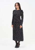 MAR DE MARGARITAS Abito midi Chloe nero da donna con micro fantasia papillon MMABW01290 NE103 Mar de margaritas 