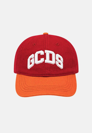 GCDS Cappello con visiera rosso e arancione per uomo e donna con logo C1UJQN712T800 436R GCDS 