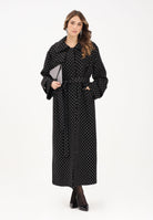 PINKO Cappotto nero da donna con strass e borchie 106154A30W Z99 PINKO 