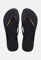 HAVAIANAS Infradito neri da donna Slim Logo Metallic 4119875 1924 HAVAIANAS 
