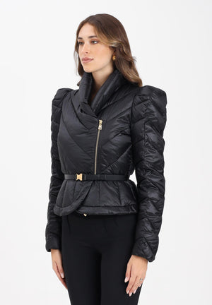 ELISABETTA FRANCHI Piumino nero da donna con baschina PI89Z56E2 110 ELISABETTA FRANCHI 