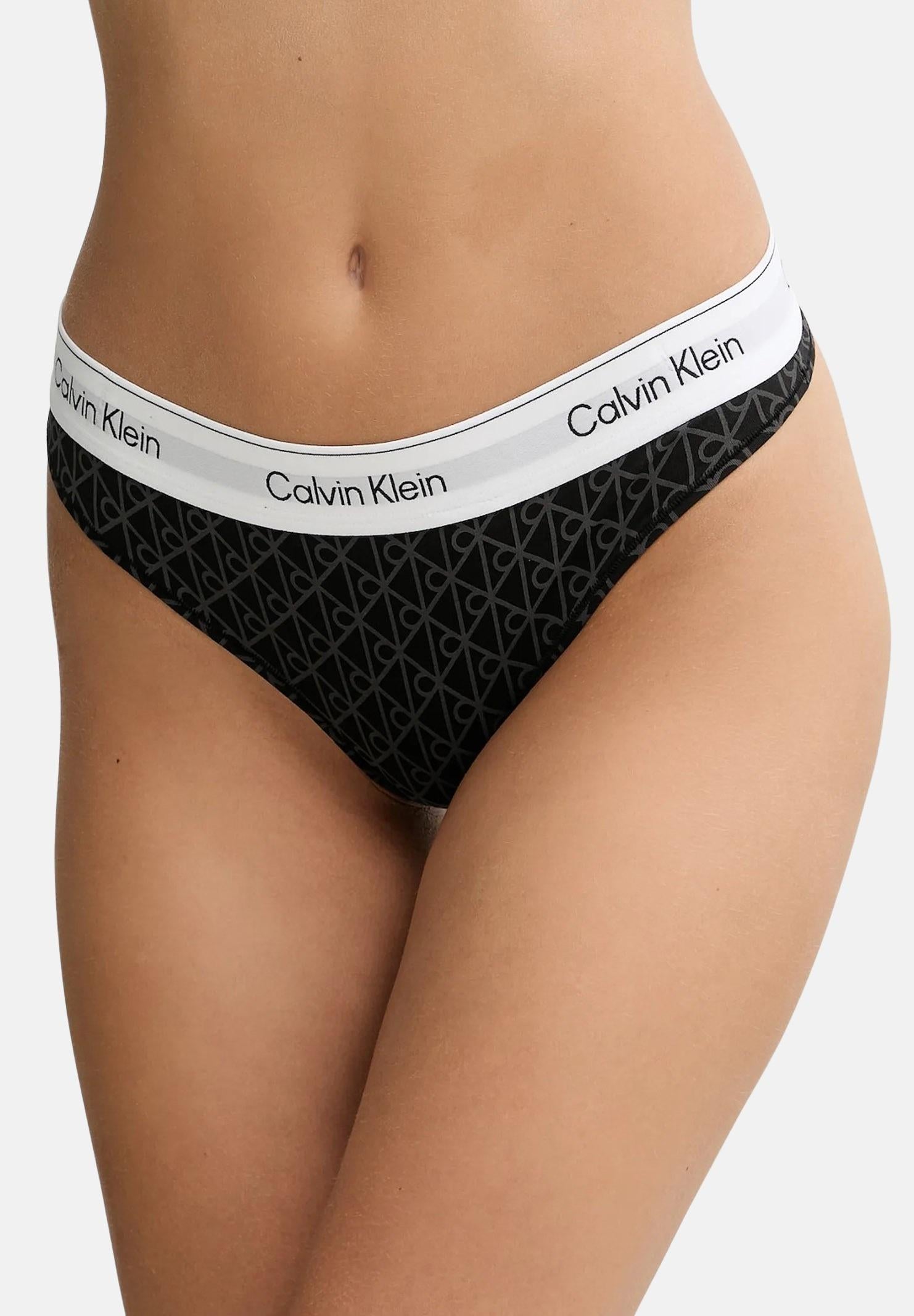 CALVIN KLEIN Perizoma nero da donna con logo all over LV00QF8518 2RG CALVIN KLEIN 