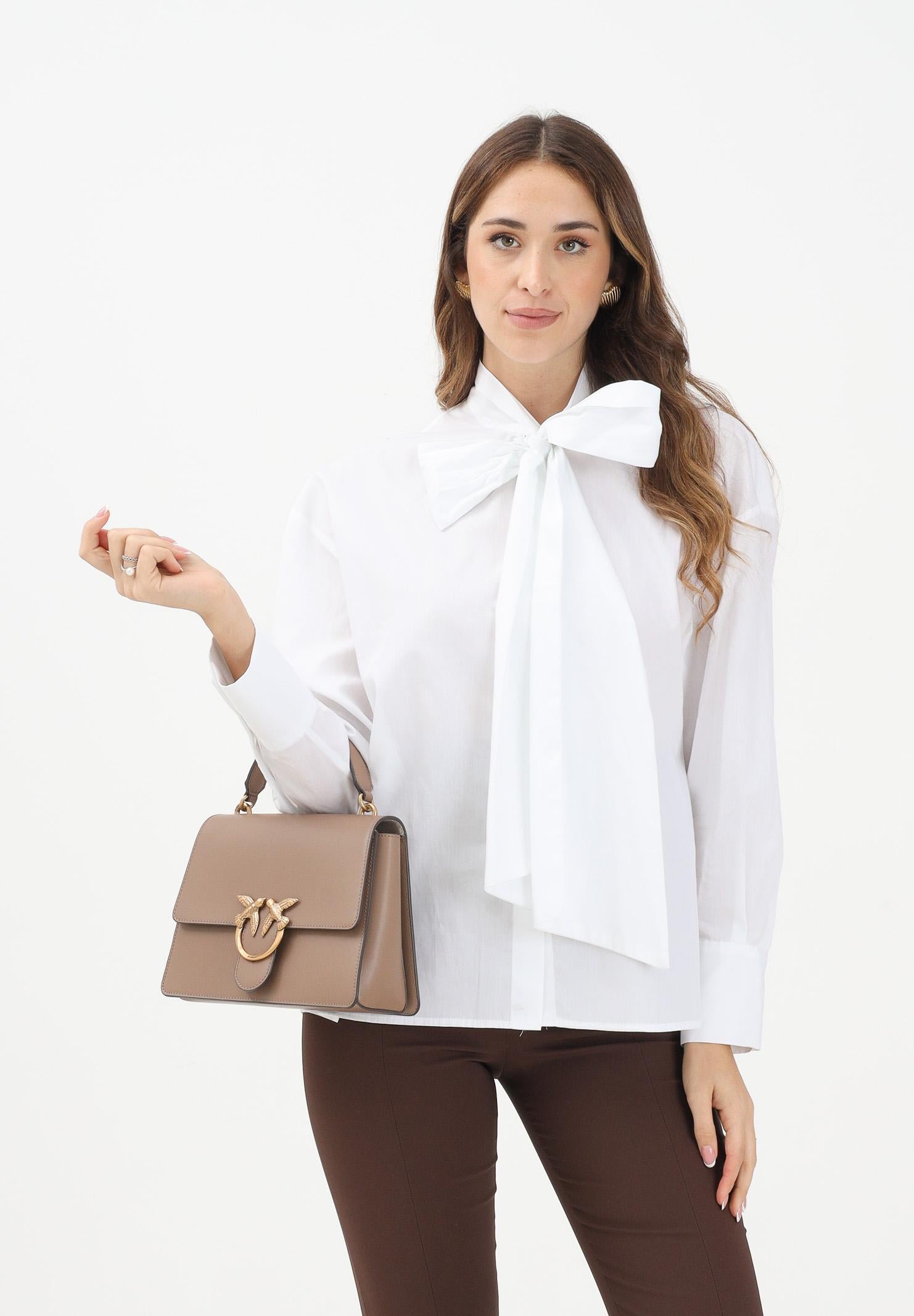 VICOLO Camicia a manica lunga bianca da donna con fiocco TF0483 BI VICOLO 