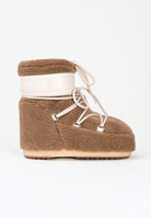 MOON BOOT Stivali da neve ICON LOW in teddy marroni da donna 80D1409700 M047 MOON BOOT 
